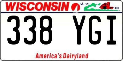 WI license plate 338YGI