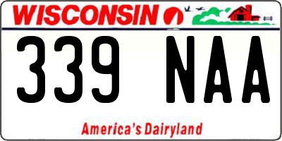 WI license plate 339NAA