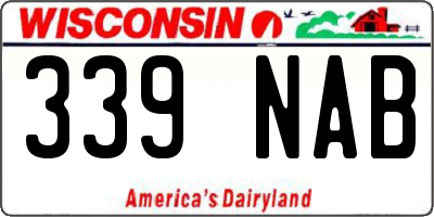 WI license plate 339NAB