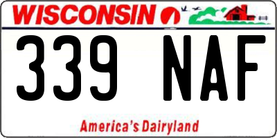 WI license plate 339NAF