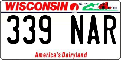 WI license plate 339NAR
