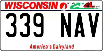 WI license plate 339NAV