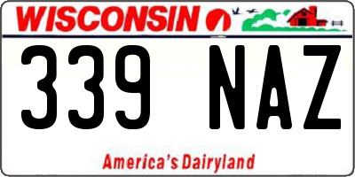 WI license plate 339NAZ