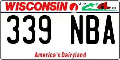 WI license plate 339NBA