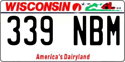 WI license plate 339NBM