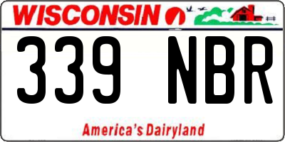WI license plate 339NBR