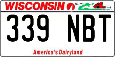 WI license plate 339NBT