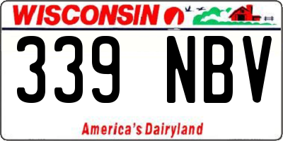 WI license plate 339NBV
