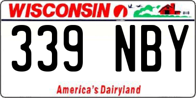 WI license plate 339NBY