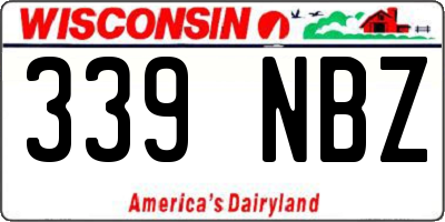 WI license plate 339NBZ