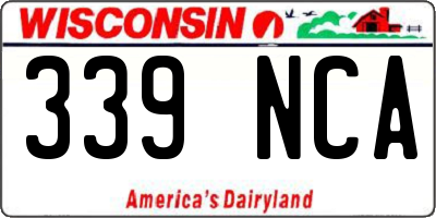 WI license plate 339NCA