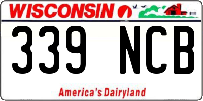 WI license plate 339NCB