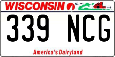 WI license plate 339NCG