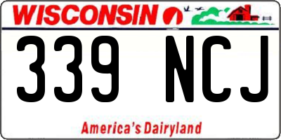 WI license plate 339NCJ