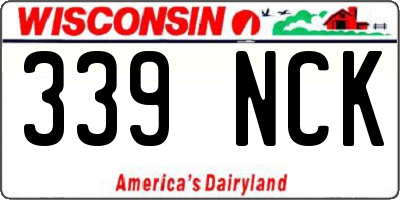 WI license plate 339NCK