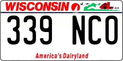 WI license plate 339NCO