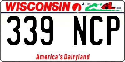 WI license plate 339NCP