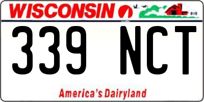 WI license plate 339NCT
