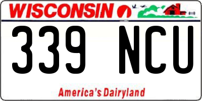 WI license plate 339NCU