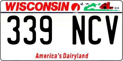 WI license plate 339NCV