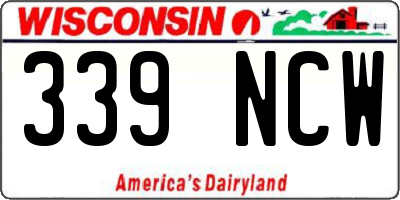 WI license plate 339NCW