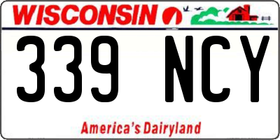 WI license plate 339NCY