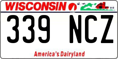 WI license plate 339NCZ
