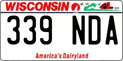 WI license plate 339NDA