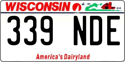 WI license plate 339NDE