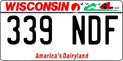 WI license plate 339NDF