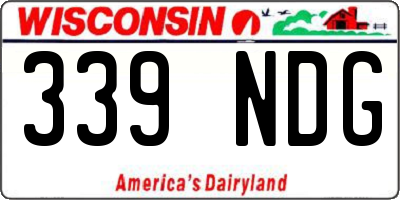 WI license plate 339NDG