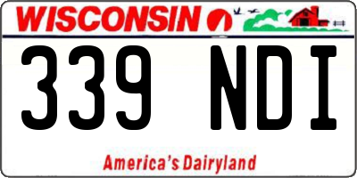 WI license plate 339NDI