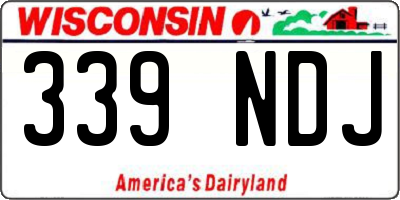 WI license plate 339NDJ