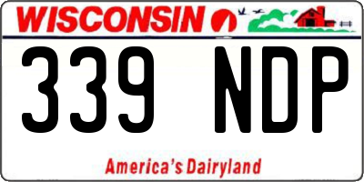 WI license plate 339NDP