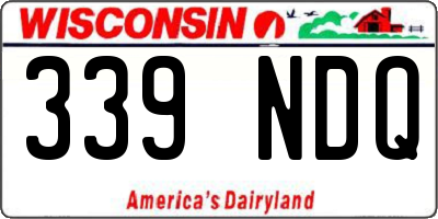 WI license plate 339NDQ