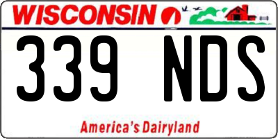 WI license plate 339NDS
