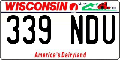 WI license plate 339NDU