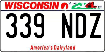 WI license plate 339NDZ