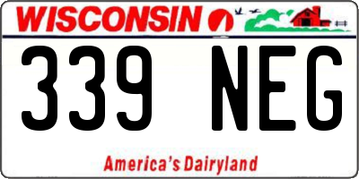 WI license plate 339NEG