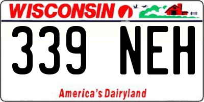 WI license plate 339NEH