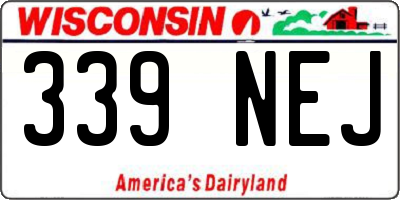 WI license plate 339NEJ