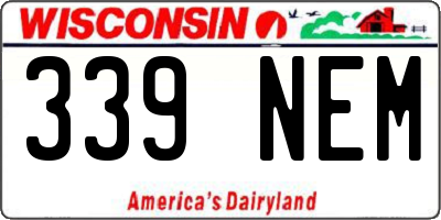 WI license plate 339NEM