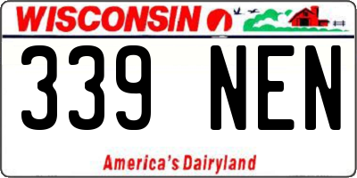 WI license plate 339NEN