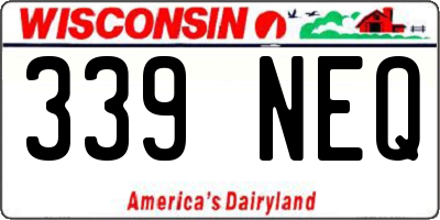 WI license plate 339NEQ