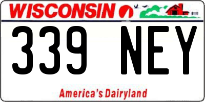 WI license plate 339NEY