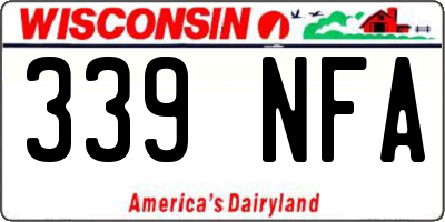 WI license plate 339NFA