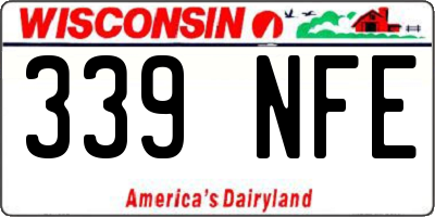 WI license plate 339NFE