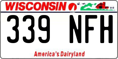 WI license plate 339NFH