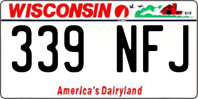WI license plate 339NFJ