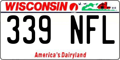 WI license plate 339NFL